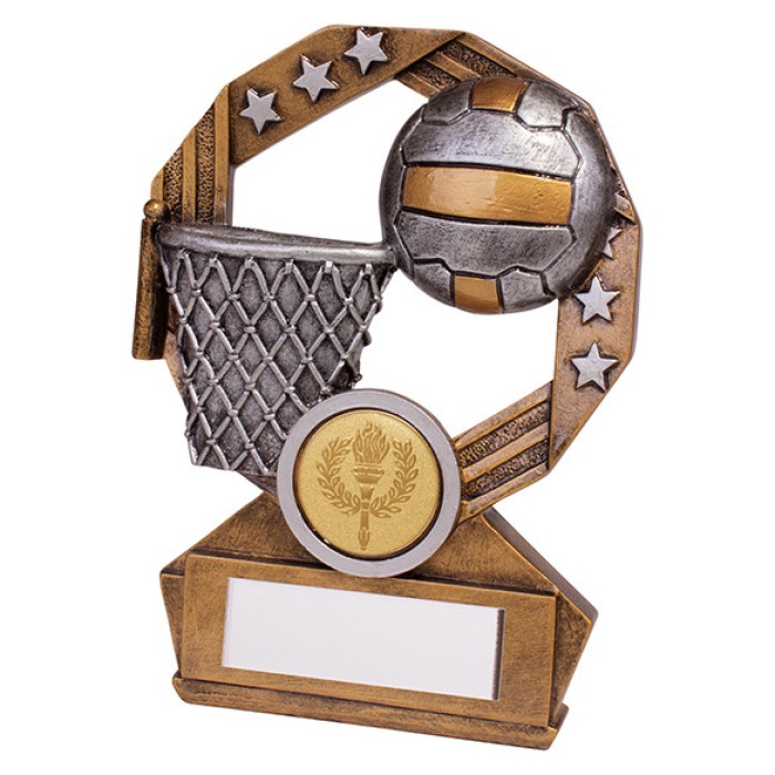 ENIGMA NETBALL RESIN AWARD - 2 SIZES - 12CM & 15.5CM